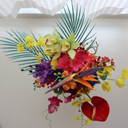 ウェディングブーケ　カラフル　トロピカル　ラン　ハワイ　沖縄　結婚式　ブライダル　リゾート婚　海外ウェディング　海外挙式 15枚目の画像