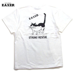 送料無料あり/レスキューTシャツ　白M 特別猫救助隊  EAXER半袖Tシャツ オリジナル消防団Tシャツ 2枚目の画像