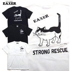 送料無料あり/レスキューTシャツ　白M 特別猫救助隊  EAXER半袖Tシャツ オリジナル消防団Tシャツ 1枚目の画像