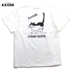 レスキューTシャツ　白XL 特別猫救助隊  EAXER半袖Tシャツ オリジナル消防団Tシャツ STRONG RESCUE 2枚目の画像