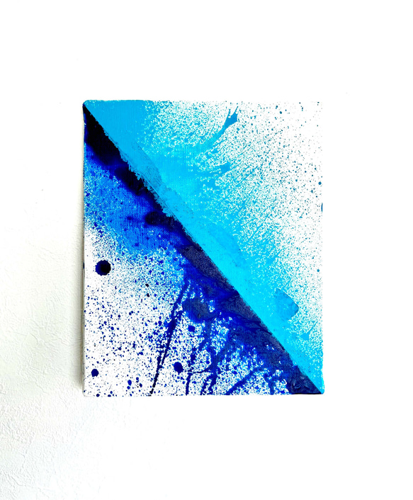 【零084】絵画  宇宙 青 空 海  抽象画 原画  インテリア 1枚目の画像