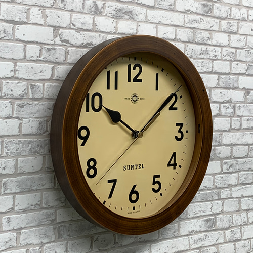 天然木使用 レトロ電波連続秒針掛け時計 SR25 （掛け置き兼用モデル