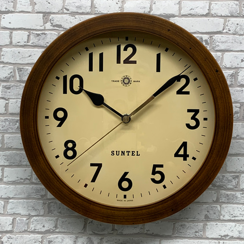天然木使用 レトロ電波連続秒針掛け時計 SR25 （掛け置き兼用モデル