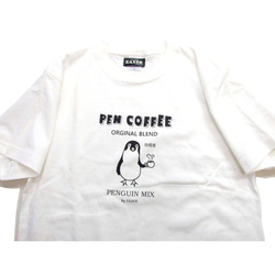 ペンギンコーヒーTシャツ S  ペンギン半袖Tシャツ オリジナルT penguin coffee ネコポス可 EAXER 4枚目の画像