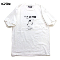 ペンギンコーヒーTシャツ S  ペンギン半袖Tシャツ オリジナルT penguin coffee ネコポス可 EAXER 2枚目の画像