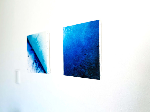【零085】絵画  宇宙 青 空 海  抽象画 原画  インテリア 3枚目の画像