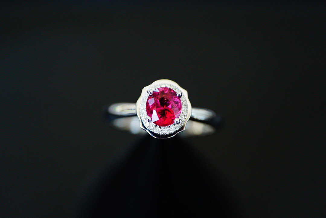 「歓喜」K18  ルベライト　天然赤トルマリン　天然ダイヤモンド　上品　幸運　無邪気　友情　希望　10月誕生石 リング