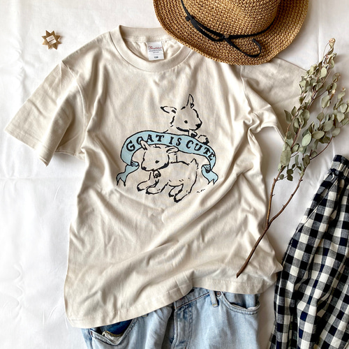 美品★goat bless you Tシャツ ヤギ グリーン(WEB限定) ヤギTシャツ Tシャツ Hanami 通販 17705567｜Creema(クリーマ)
