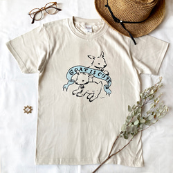 【６月初旬発送】Goat is cute Tシャツ（ミルクティ）｜子やぎは可愛い〔動物シリーズ〕 4枚目の画像
