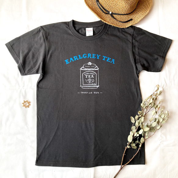 【６月初旬発送】《Tea-shirt》Earlgrey Tシャツ｜アールグレイの紅茶缶 6枚目の画像