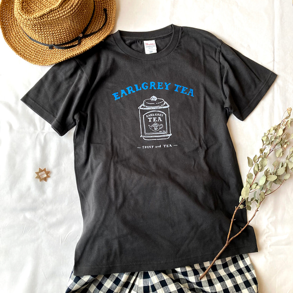 【６月初旬発送】《Tea-shirt》Earlgrey Tシャツ｜アールグレイの紅茶缶 5枚目の画像