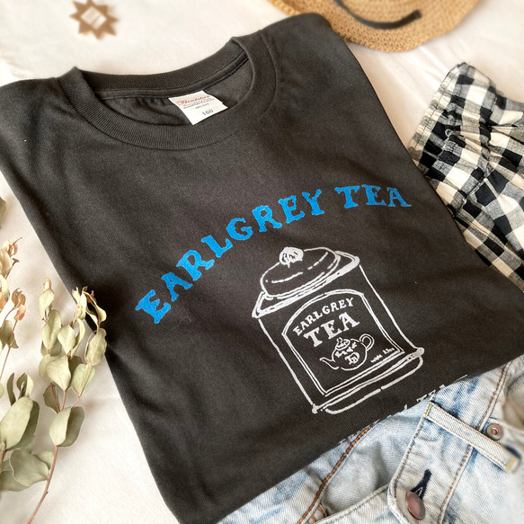 【６月初旬発送】《Tea-shirt》Earlgrey Tシャツ｜アールグレイの紅茶缶 4枚目の画像