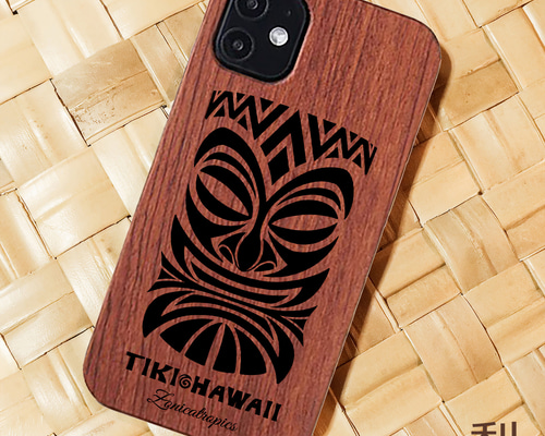 iPhone 【TIKI・HAWAII】梨&桜ウッドケース 納期長め 木製 ハワイ