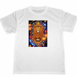 ライオン　曼荼羅　ドライ　Tシャツ　サイケデリック　アニマル　グッズ　瞑想　ヨガ　ヒーリング　宇宙 1枚目の画像