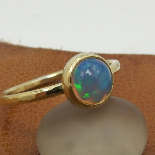 オパール真鍮リング15号 【brass】天然石 オパールリング 小粒 天然石  