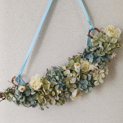 送料無料)ドライフラワークレッセントリース パンパスグラスと、 送料