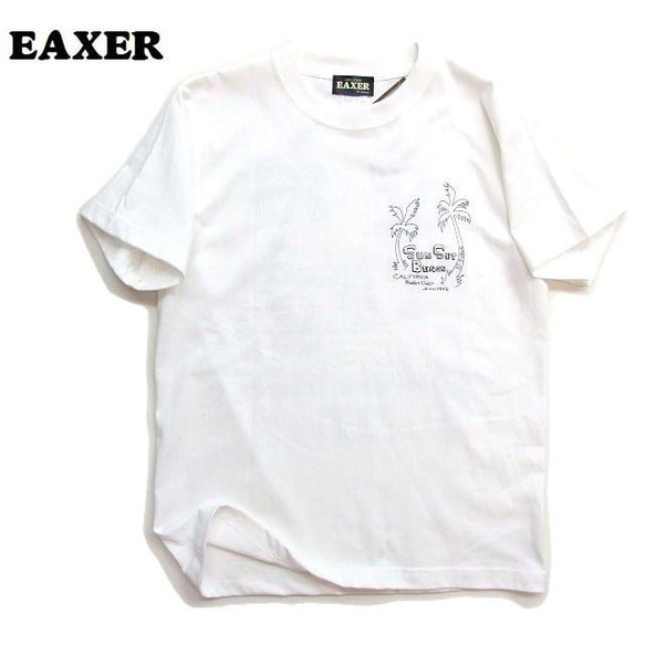 送料無料あり/サーフ兎Tシャツ うさぎt ホワイト L　EAXER ラビットビーチ 男女兼用 半袖Tシャツ　 2枚目の画像