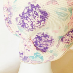 紫陽花柄　くるりんキャップ　ソフト　ケア帽子　1枚仕立て　医療用帽子　室内帽子　 7枚目の画像
