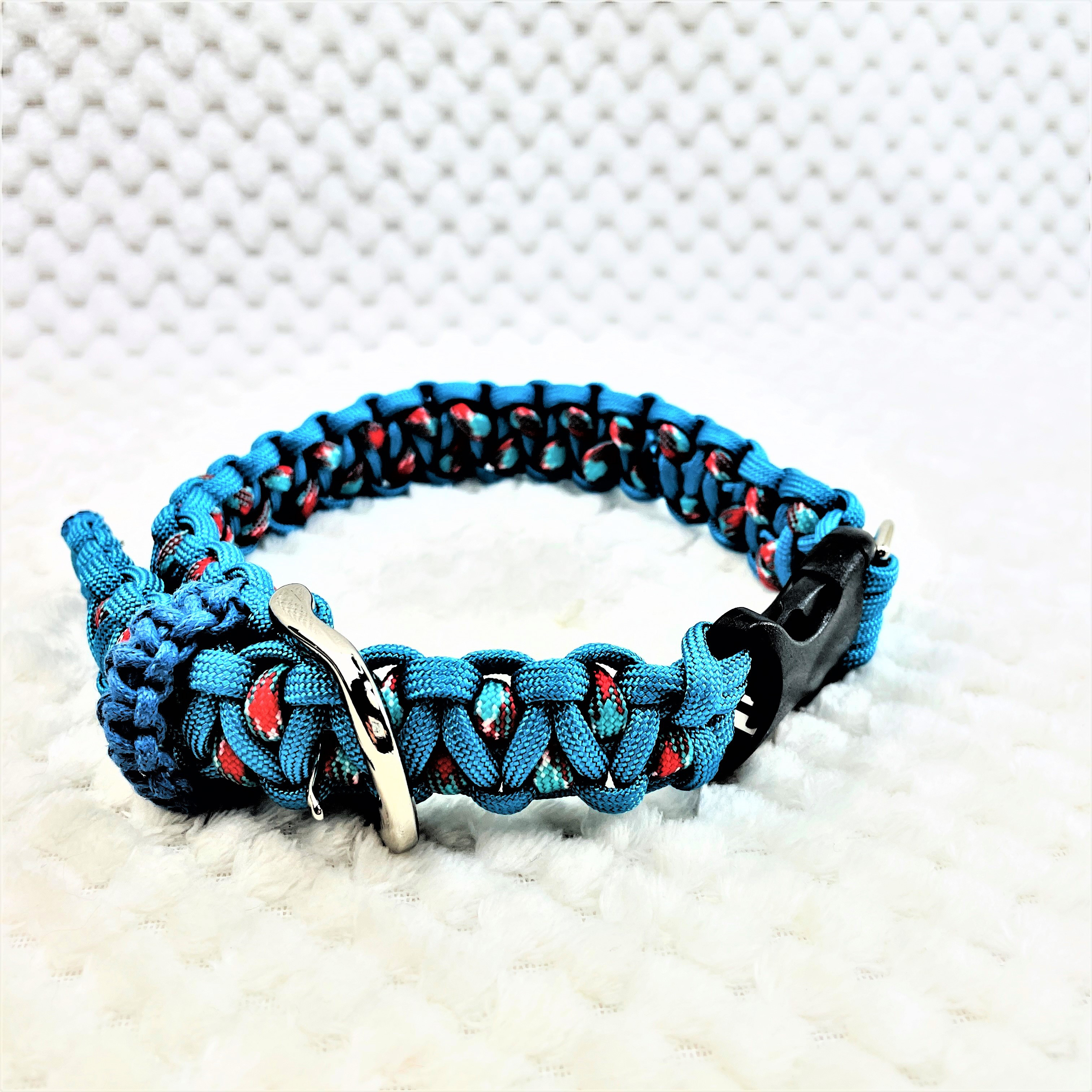 [公式]マクラメ編み＃170サイズ調節可能ワンタッチ着脱　中型犬用首輪