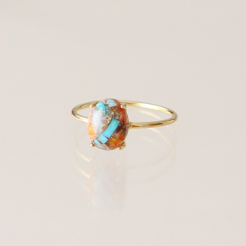 ターコイズオーバルカボションリング ターコイズ オーバル カボション ボリューム リング 18X13mm