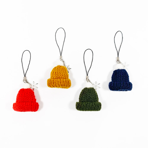 Dキーホルダー:ニット帽×レッド キーホルダー GRÜNY 通販 15791803