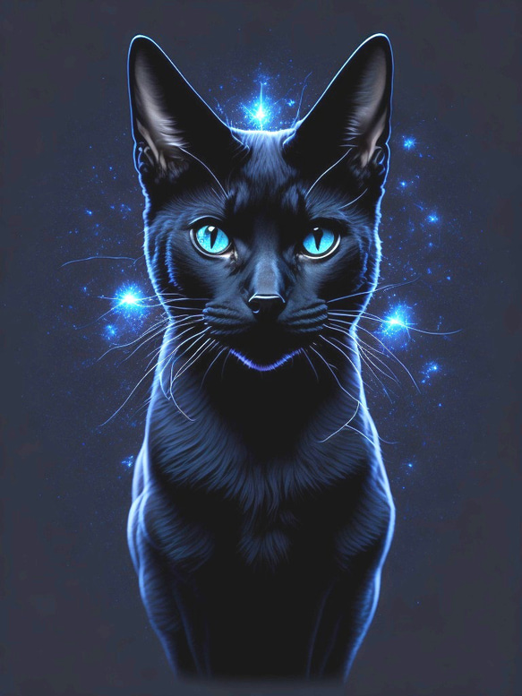 黒猫　ドライ　Tシャツ　ネコ　アニマル　グッズ　イラスト　アート 2枚目の画像