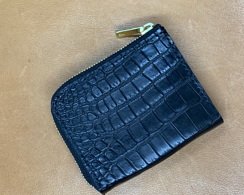 コンパクトウォレット fit/スモールクロコダイルブラック-02