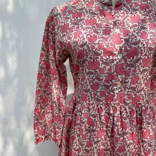 ★ほぼ新品○Indiaインド『Fabindia』ワンピース、ピンク 五分丈 ☆ほぼ新品○Indiaインド『Fabindia』ワンピース、ピンク 五分丈