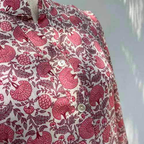 インド綿ワンピース ピンクフラワーS ワンピース hitomiindia