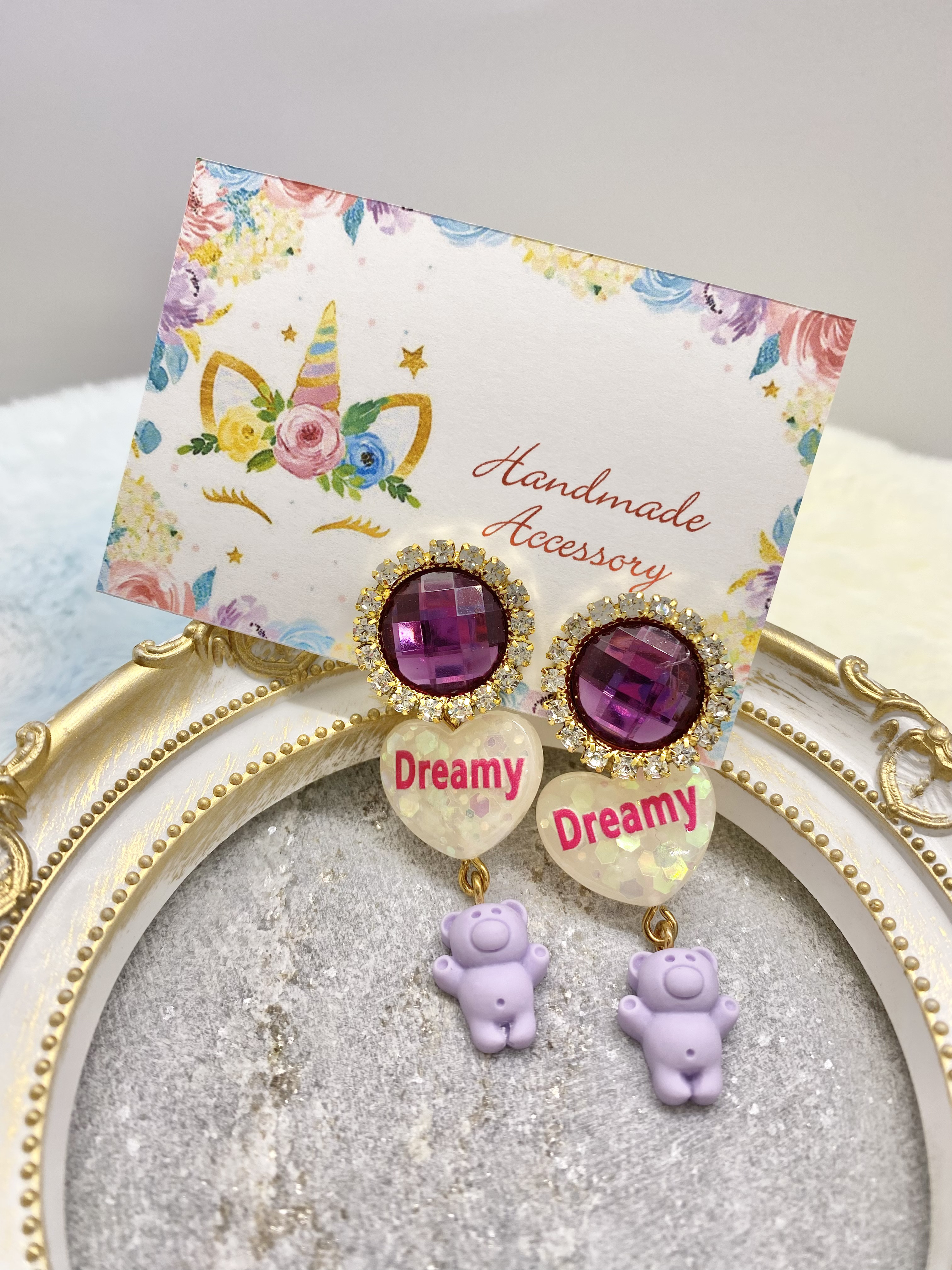 ビジュー♡キラキラ・:*A級ガラスストーン♡ハンドメイドピアス
