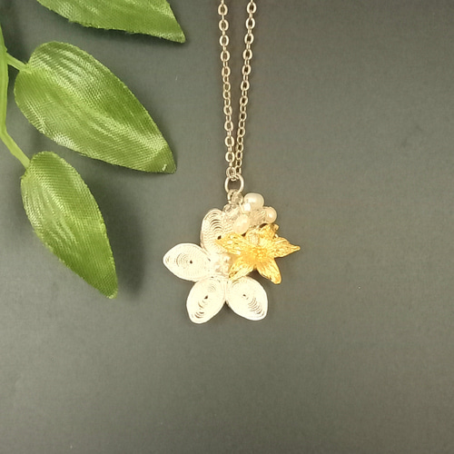 N-101]【秋田伝統工芸】銀線細工・チェーンネックレス② ネックレス