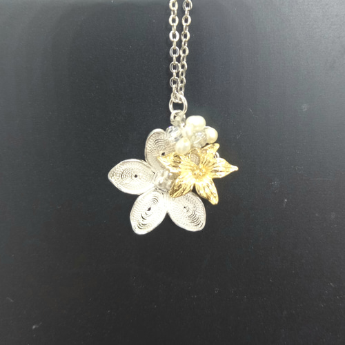 N-101]【秋田伝統工芸】銀線細工・チェーンネックレス② ネックレス