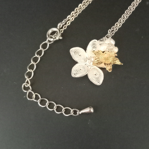 N-101]【秋田伝統工芸】銀線細工・チェーンネックレス② ネックレス