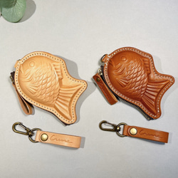 【suppogui様】専用品　革のたい焼きポーチ　本革 Creare】栃木レザー 本革 たい焼きポーチ ICカード対応 財布