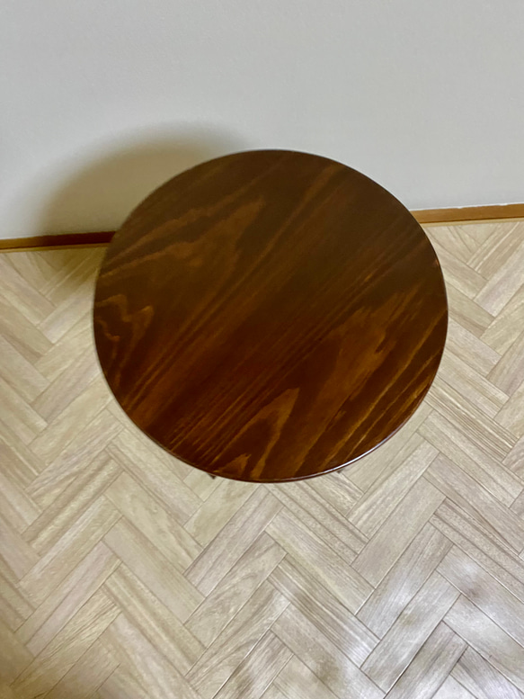 木製丸型サイドテーブル【受注製作販売】 4枚目の画像