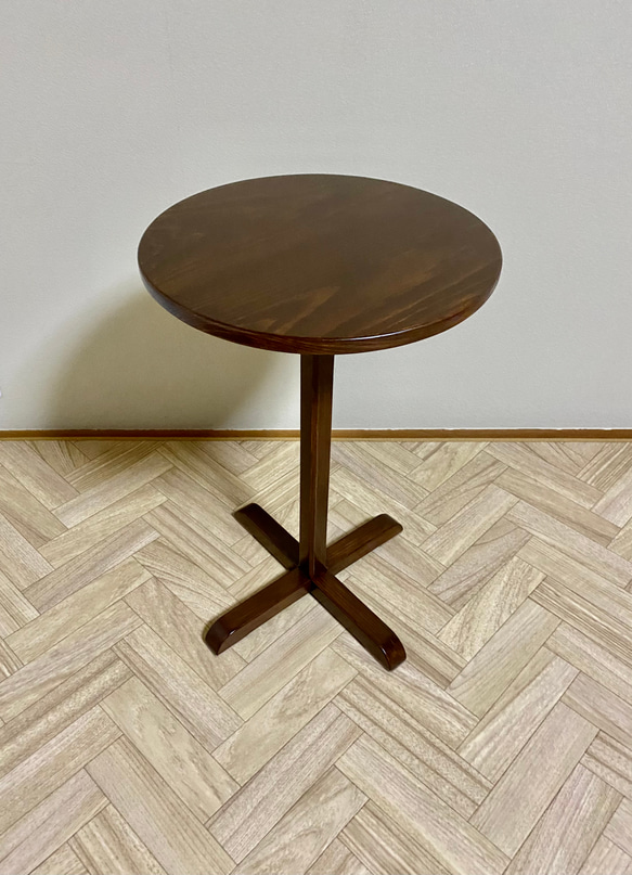 木製丸型サイドテーブル【受注製作販売】 3枚目の画像