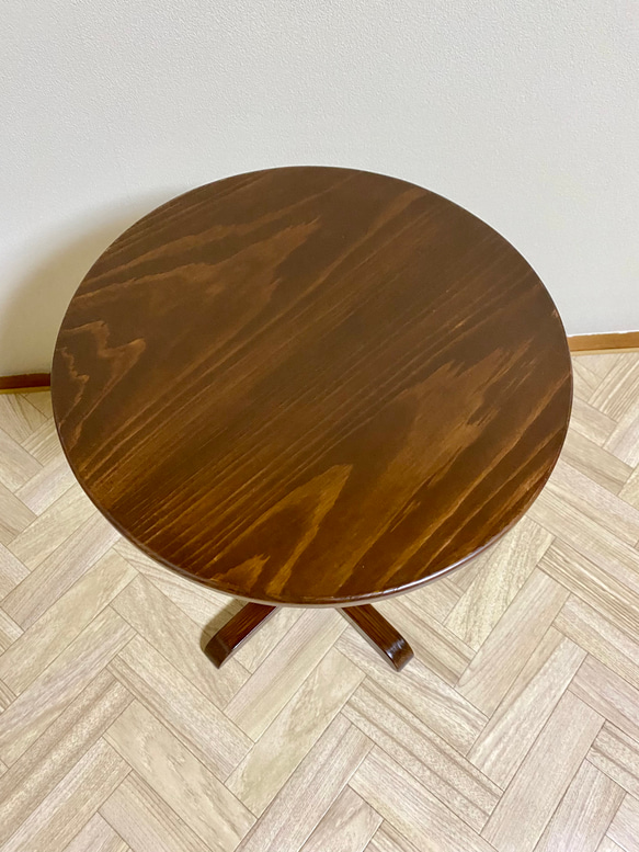 木製丸型サイドテーブル【受注製作販売】 5枚目の画像