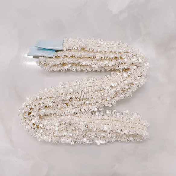 帯締め ブレード ホワイト ゴールド ツイード モダン レトロ