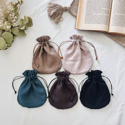 リネンのまるい巾着袋 巾着袋 Mymade 通販 15792669｜Creema(クリーマ)