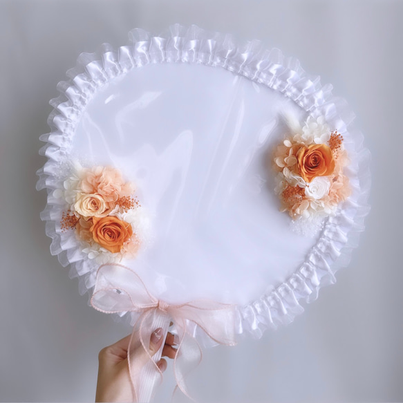 フラワーうちわカバー 〜 orange 〜 その他ファッション雑貨