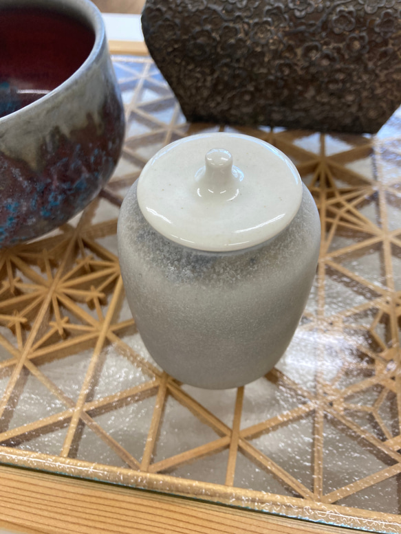 和田山真央　抹茶茶碗と抹茶入れ 5cm