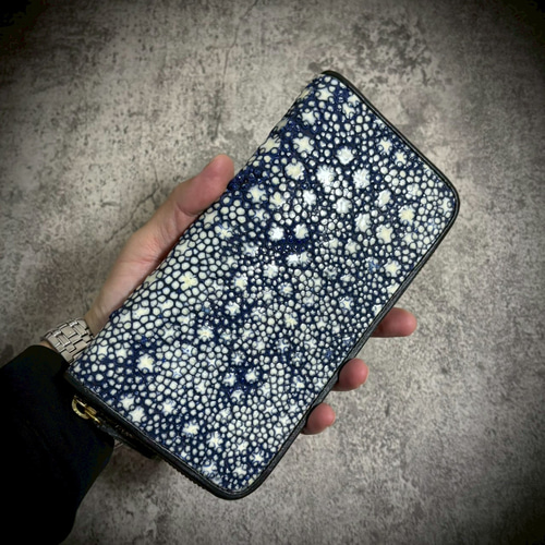 スタースティングレイ 長財布 エイ革 一枚革 ガルーシャ カイラギ