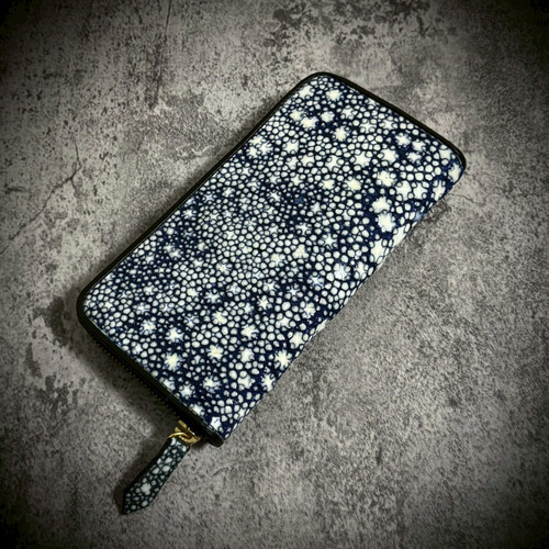 スタースティングレイ 長財布 エイ革 一枚革 ガルーシャ カイラギ