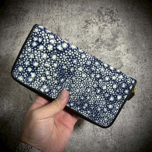 スタースティングレイ 長財布 エイ革 一枚革 ガルーシャ カイラギ