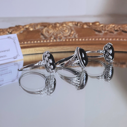 【在庫あり/即出荷可】 リング silver925 ブラックスピネル ＊ 黒 青 天然石 指輪 アクセサリー