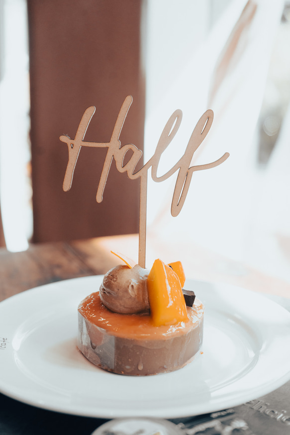 ハーフバースデー　ケーキトッパー　①　木製　 3枚目の画像