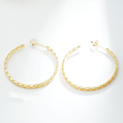 菱模様のフープピアス E0408（4週間発送） 5枚目の画像