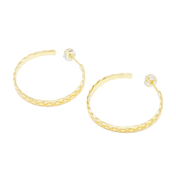 菱模様のフープピアス E0408（4週間発送） 2枚目の画像