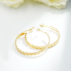 菱模様のフープピアス E0408（4週間発送） 6枚目の画像