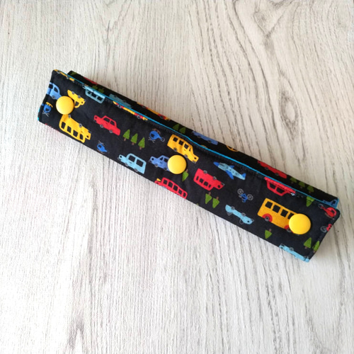 水筒 肩紐カバー はたらく車柄×星柄 細めタイプ 水筒 肩紐カバー はたらく車柄×星柄 細めタイプ